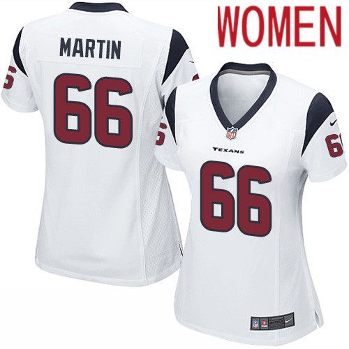 Women Houston Texans #66 Nick Martin White Nike Player Game NFL Jersey